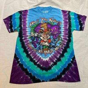 Liquid Blue Alice in Wonderland tie dye t-shirt, size XL